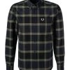 Fred Perry Hemd, Baumwolle, Grün-blau Kariert