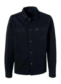 Fred Perry Overshirt, Baumwolle, Schwarz
