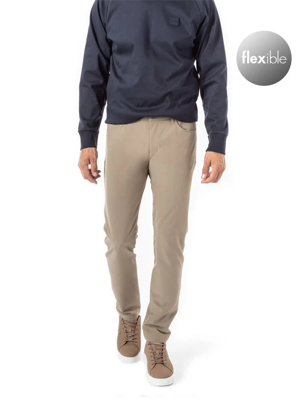 Boss Green Hose, Slim Fit, Mikrofaser Wasserabweisend, Khaki