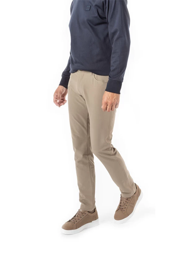 Boss Green Hose, Slim Fit, Mikrofaser Wasserabweisend, Khaki – Bild 2