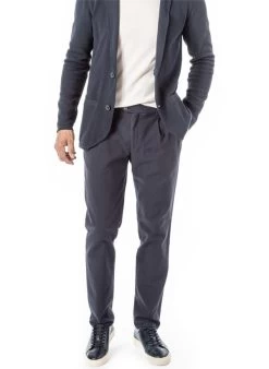 Bundfaltenhose, Baumwolle, Dunkelblau