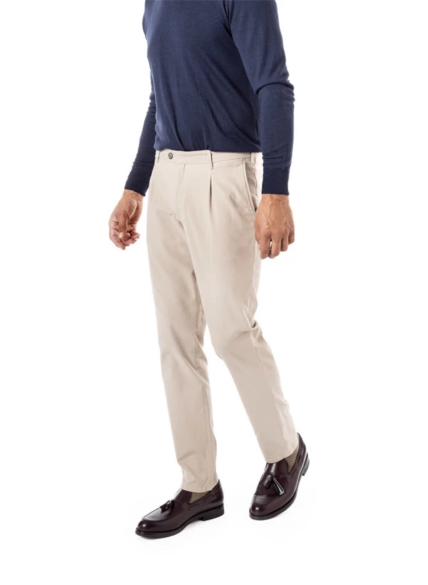 Bundfaltenhose, Baumwolle, Beige – Bild 2