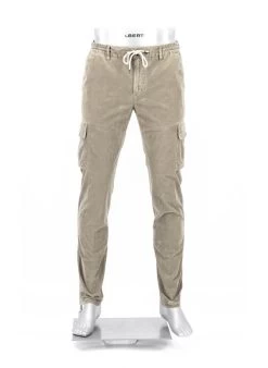 Alberto Cargohose John, Slim Fit, Cord, Greige