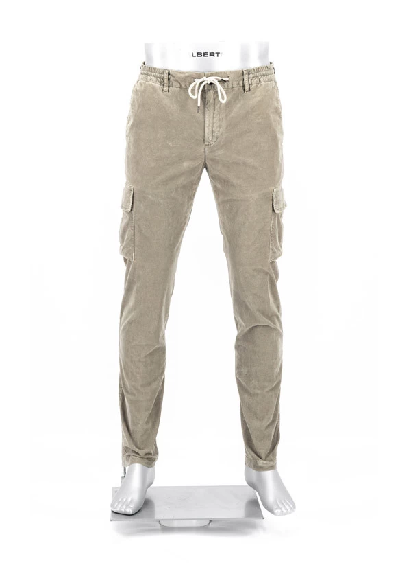 Alberto Cargohose John, Slim Fit, Cord, Greige
