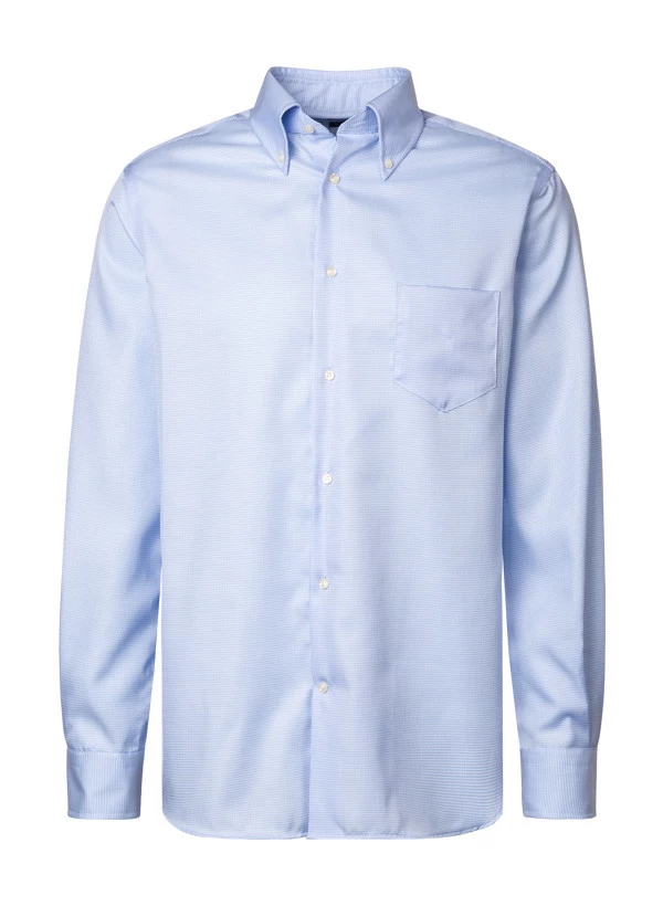 Hemd, Regular Fit, Baumwolle, Hellblau Gemustert