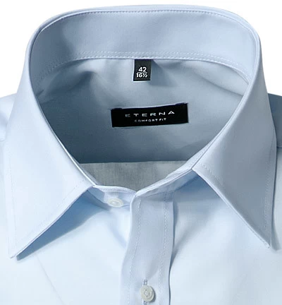 Eterna Kurzarmhemd, Comfort Fit, Popeline, Hellblau – Bild 3