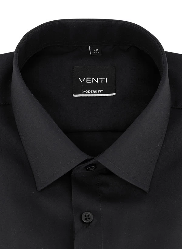 Venti Hemd, Modern Fit, Popeline, Extra Langer Arm, Schwarz – Bild 4